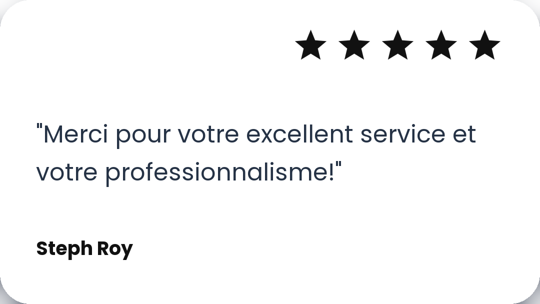 Avis 5 étoiles de Steph Roy