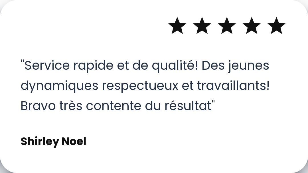 Avis 5 étoiles de Shirley Noel